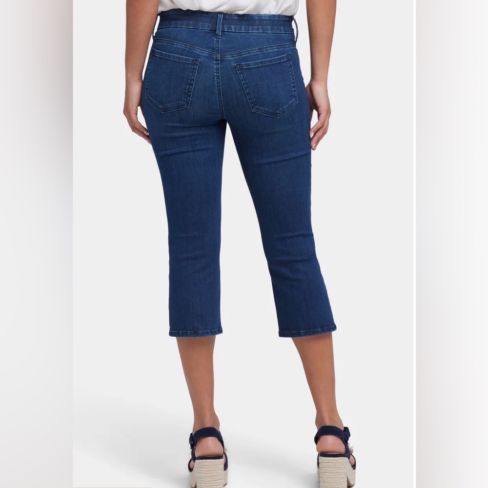 NYDJ Straight Crop Dark Blue Denim Jeans size 6P - Picture 9 of 14